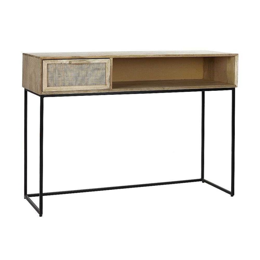 Pomax Angela - Console - Mango Hout / Metaal - L 120 X W 40 X H 85 Cm - Naturel | Consoles