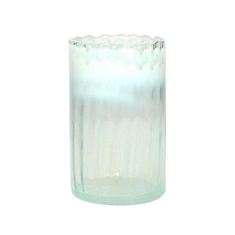 Pomax Ao - Windlicht - Glas - Dia 12 X H 19 Cm - Wit | Windlichten / T-Lichten