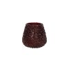 Pomax Pearl - Theelichthouder - Glas / Kralen - Dia 9 X H 9 Cm - Bordeaux | Windlichten / T-Lichten