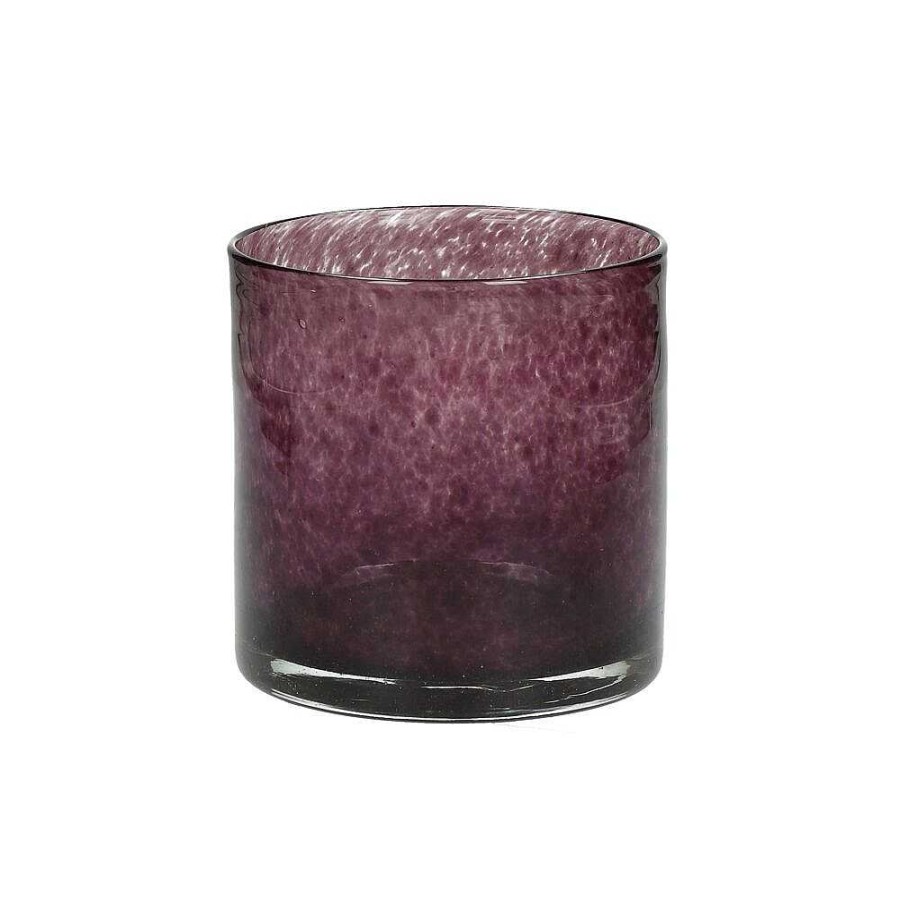 Pomax Sklo - Windlicht - Glas - Dia 12 X H 12 Cm - Aubergine | Windlichten / T-Lichten