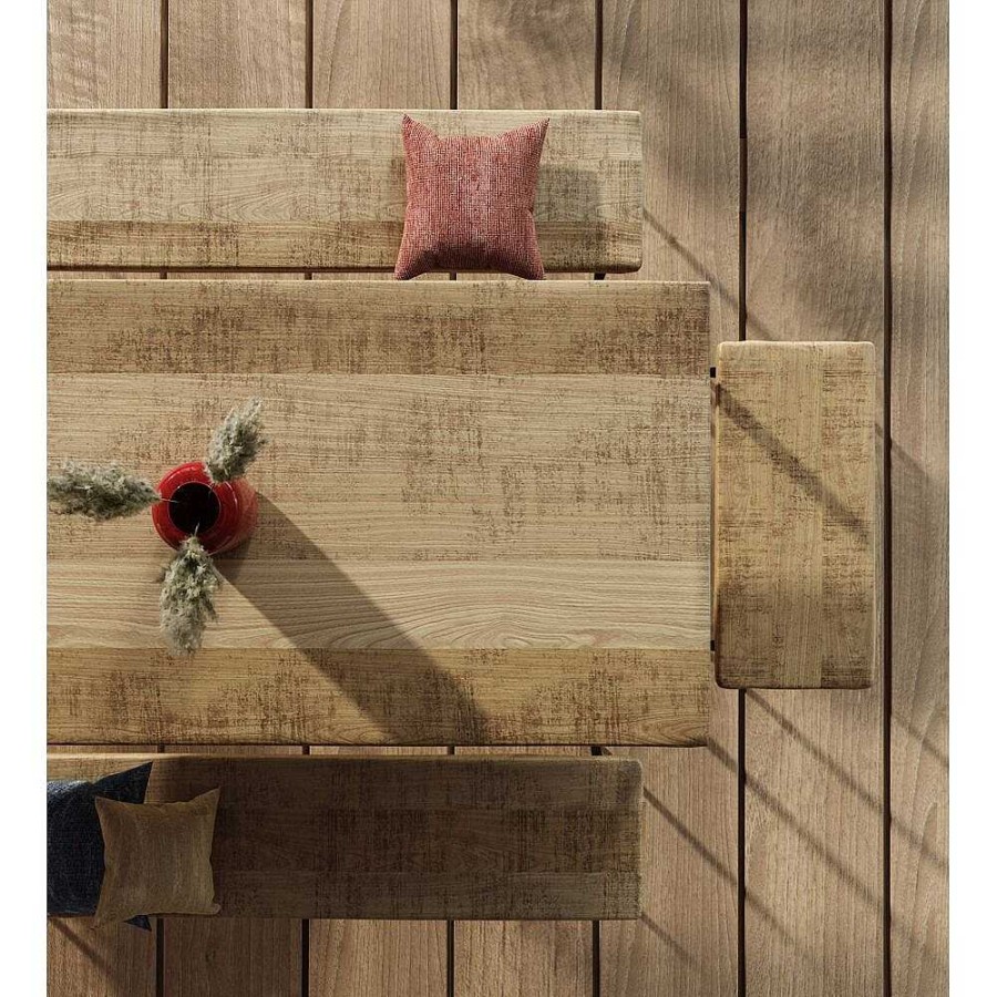 Pomax Legno - Bank - Mango Hout / Metaal - L 75 X W 35 X H 43 Cm | Banken