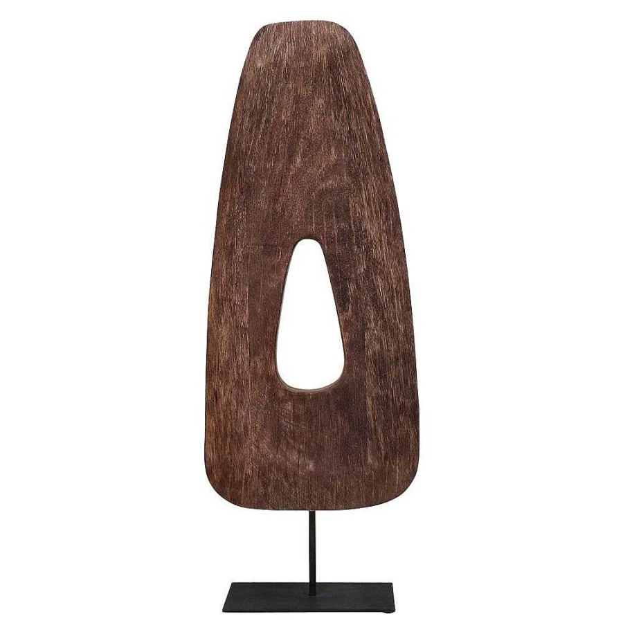 Pomax Effa - Deco Object - Hout / Metaal - L 22,5 X W 10 X H 59 Cm - Walnoot | Decoratievoorwerpen