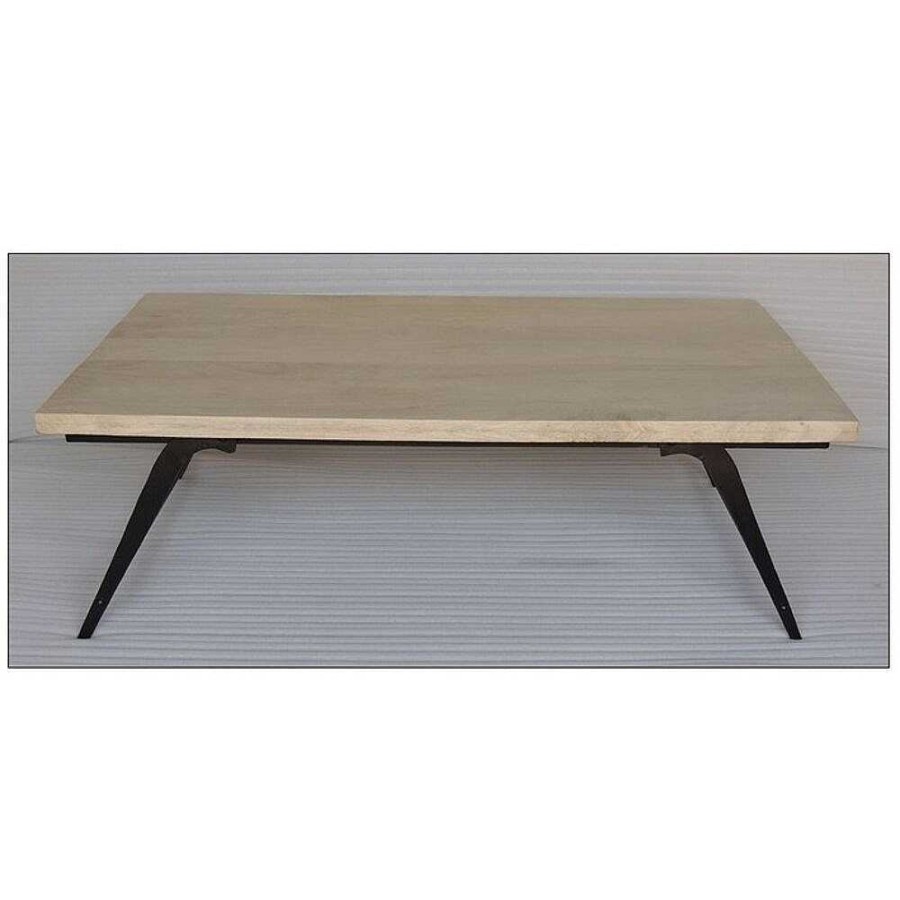 Pomax Ohio - Salontafel - Mango Hout / Metaal - L 125 X W 75 X H 38 Cm - Naturel | Salon- /Bijzettafels