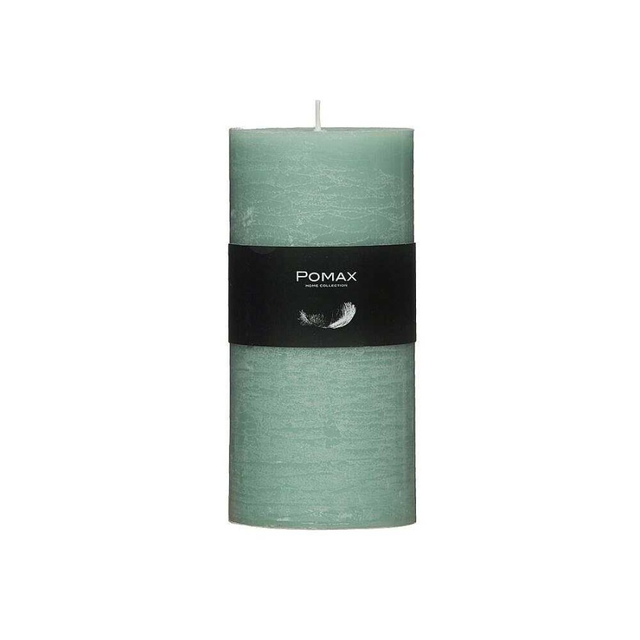 Pomax Candle - Kaars - Paraffine Wax - Dia 7 X H 14 Cm - Licht Aqua | Kaarsen