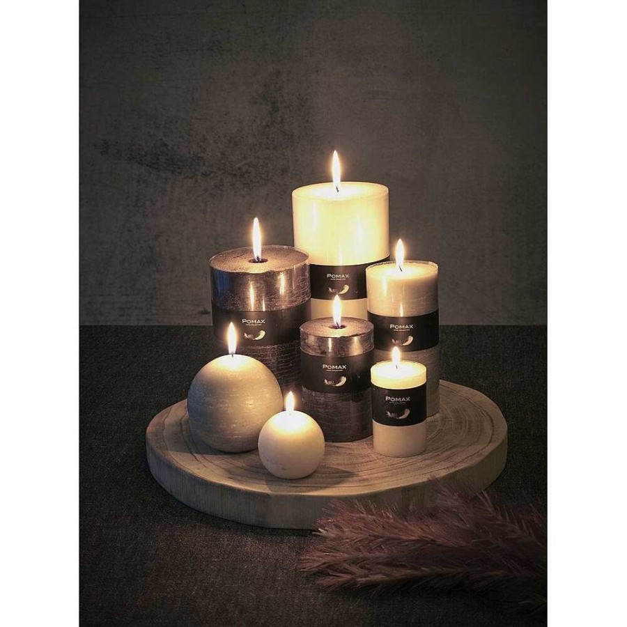 Pomax Candle - Kaars - Paraffine Wax - Dia 10 X H 20 Cm - Linnen | Kaarsen