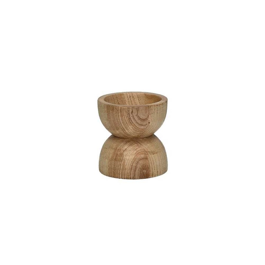 Pomax Florence - Kandelaar - Essenhout / Ijzer - Dia 8 X H 8 Cm - Naturel | Kandelaars