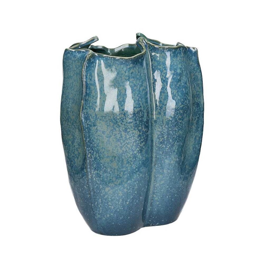 Pomax Cezanne - Vaas - Steengoed - L 28 X W 27,5 X H 36,5 Cm - Schemer Blauw | Vazen