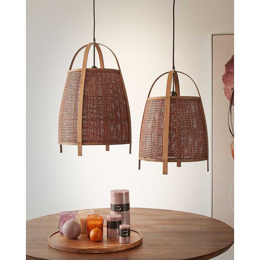 Pomax Minos - Hanglamp - Bamboe - Dia 42 X H 61 Cm - Roest | Hanglampen