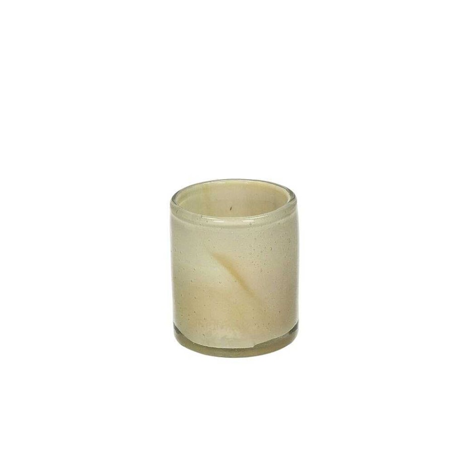 Pomax Firenze - Kaars 1 Wiek - Paraffine Wax / Glas - Dia 8,5 X H 10 Cm - Beige | Kaarsen