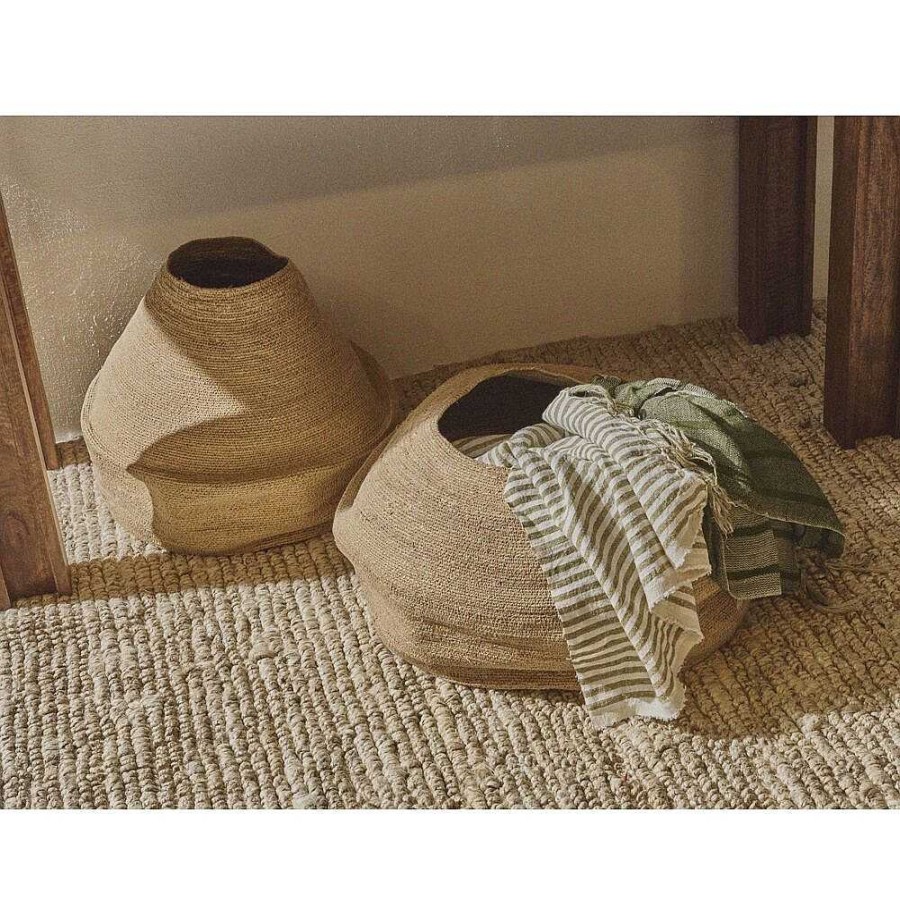 Pomax Port Louis - Mand - Jute - Dia 44 X H 35 Cm - Naturel | Schalen & Manden