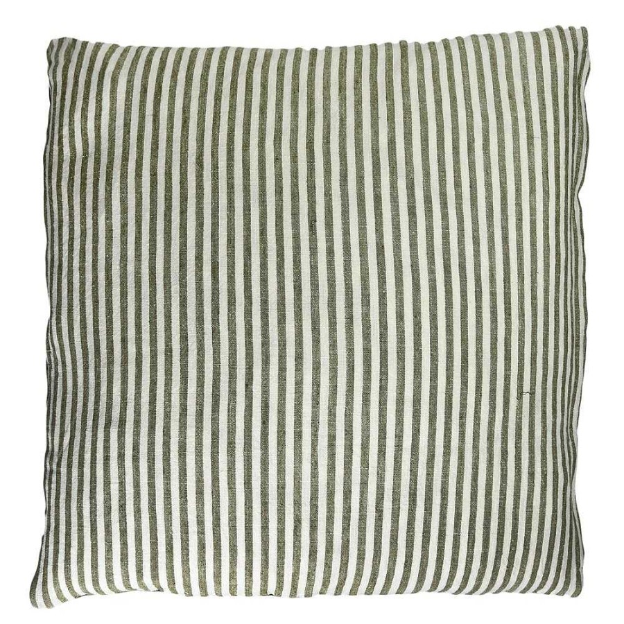 Pomax Saint-Tropez - Kussen - Linnen / Katoen - L 60 X W 60 Cm - Groen | Kussens