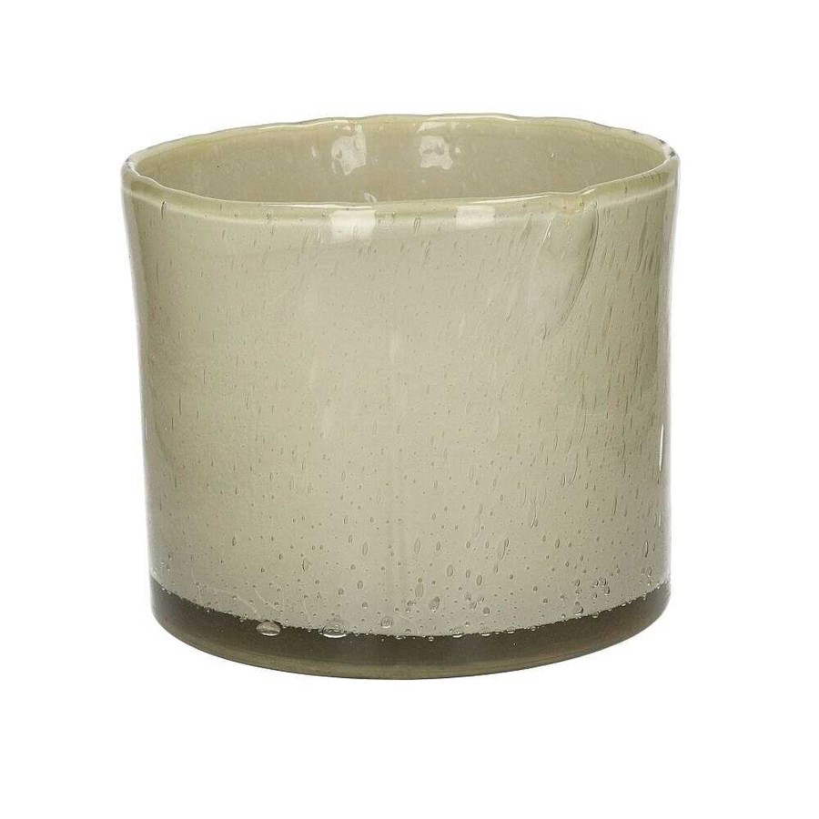 Pomax Firenze - Windlicht - Glas - Dia 23 X H 20 Cm - Beige | Windlichten / T-Lichten