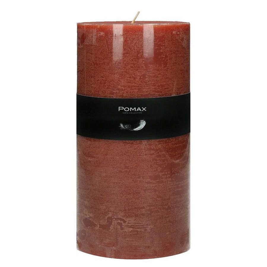 Pomax Candle - Kaars - Paraffine Wax - Dia 10 X H 20 Cm - Terracotta | Kaarsen