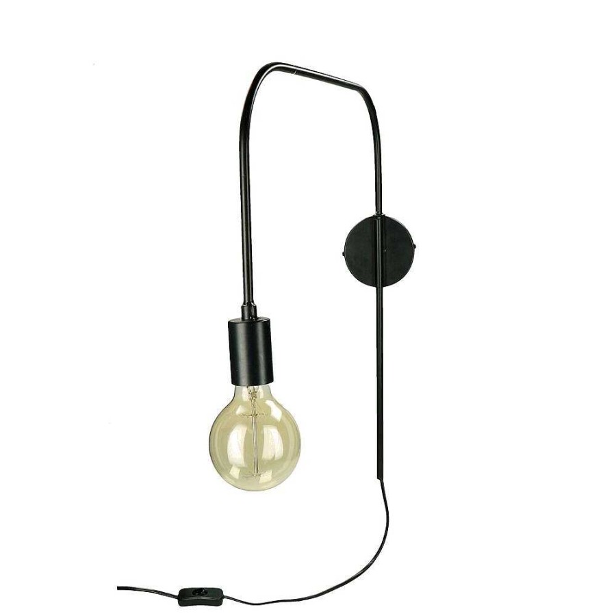 Pomax Ilena - Muurlamp - Metaal - L 47 X W 11 X H 56 Cm - Zwart | Muurlampen