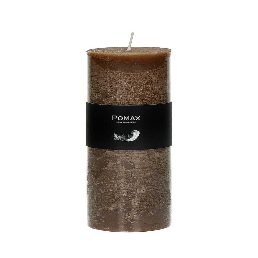 Pomax Candle - Kaars - Paraffine Wax - Dia 7 X H 14 Cm - Hazelnoot | Kaarsen