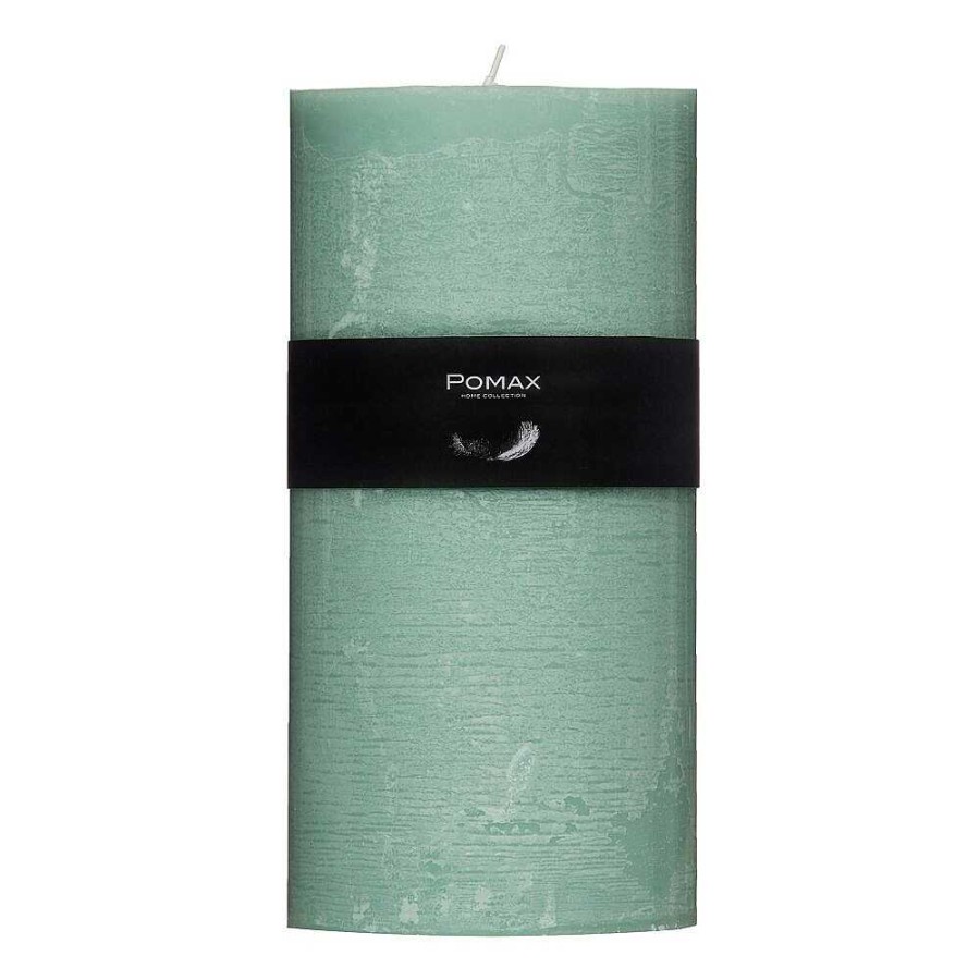 Pomax Candle - Kaars - Paraffine Wax - Dia 10 X H 20 Cm - Licht Aqua | Kaarsen