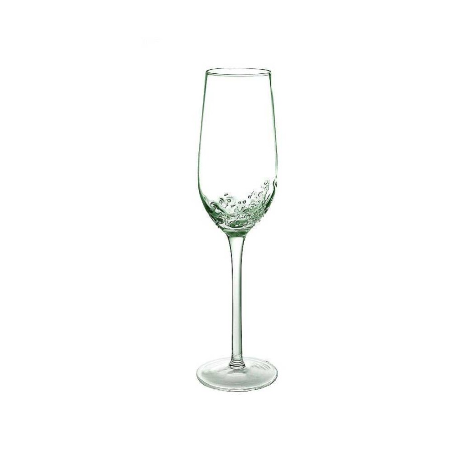 Pomax Bubble - Champagnefluit - Glas - Dia 5 X H 25 Cm - Licht Groen | Glazen