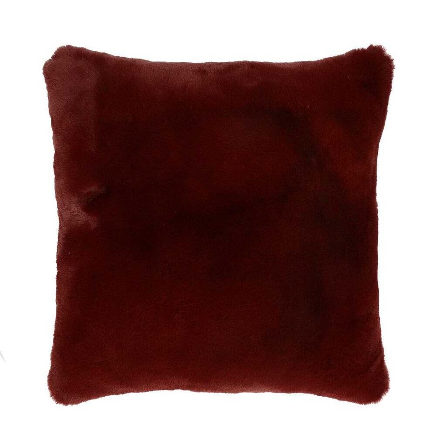 Pomax Fluf - Kussen - Acryl / Polyester - L 45 X W 45 Cm - Donkerrood | Kussens