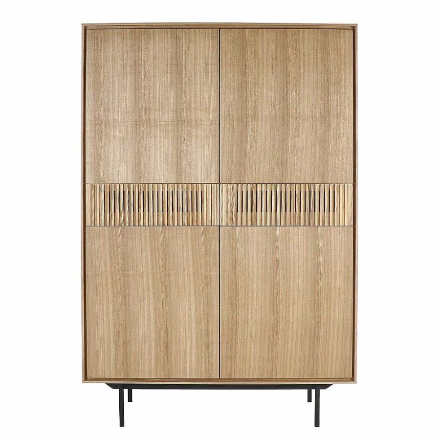 Pomax Atlanta - Kast - Mdf / Hout Fineer / Metaal - L 115 X W 40 X H 170 Cm - Naturel | Kasten