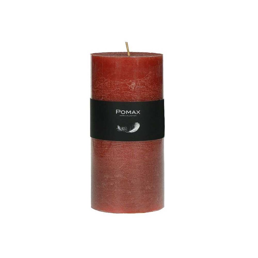 Pomax Candle - Kaars - Paraffine Wax - Dia 7 X H 14 Cm - Terracotta | Kaarsen