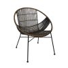 Pomax Cappuccino - Relax Stoel - Rotan / Metaal - L 70 X W 67 X H 79 Cm - Donkerbruin | Zetels