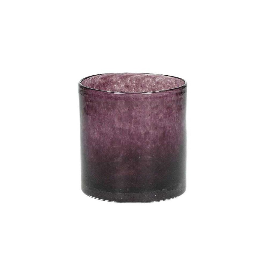 Pomax Sklo - Windlicht - Glas - Dia 10 X H 10 Cm - Aubergine | Windlichten / T-Lichten