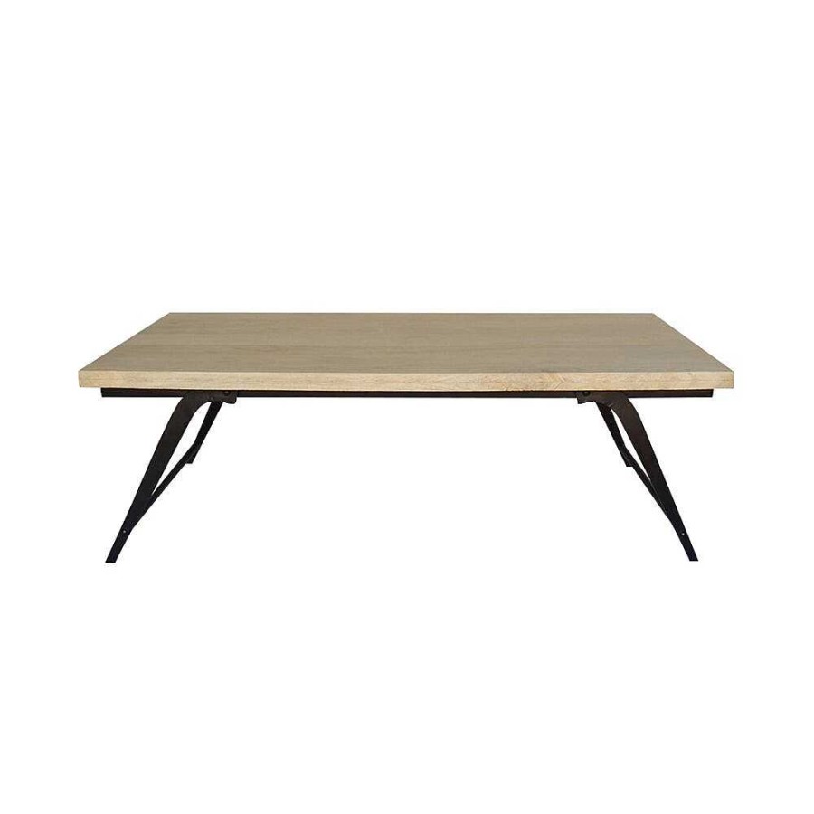 Pomax Ohio - Salontafel - Mango Hout / Metaal - L 125 X W 75 X H 38 Cm - Naturel | Salon- /Bijzettafels