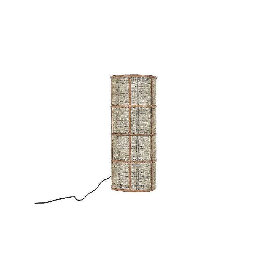 Pomax Khong - Vloerlamp - Bamboe / Linnen - Dia 25 X H 60 Cm - Naturel | Staanlampen