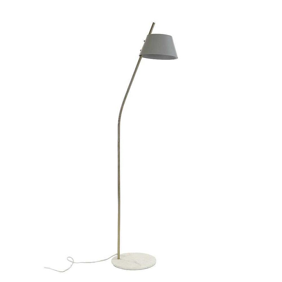 Pomax Kukui - Vloerlamp - Metaal / Marmer - L 26 X W 42 X H 150 Cm - Grijs | Staanlampen