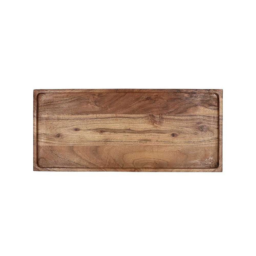 Pomax Manhattan - Dienblad - Acacia Hout - L 35,5 X W 15 X H 2,5 Cm - Naturel | Dienbladen