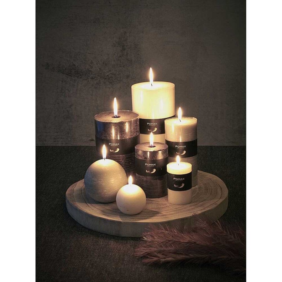 Pomax Candle - Kaars - Paraffine Wax - Dia 7 X H 14 Cm - Linnen | Kaarsen