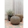 Pomax Bombay - Poef - Jute / Katoen - Dia 45 X H 45 Cm - Naturel/Zwart | Vloerkussens