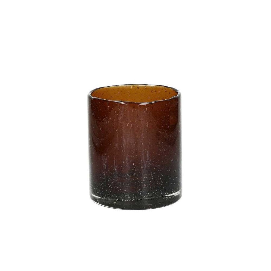 Pomax Firenze - Windlicht - Glas - Dia 12,5 X H 14 Cm - Roest | Windlichten / T-Lichten