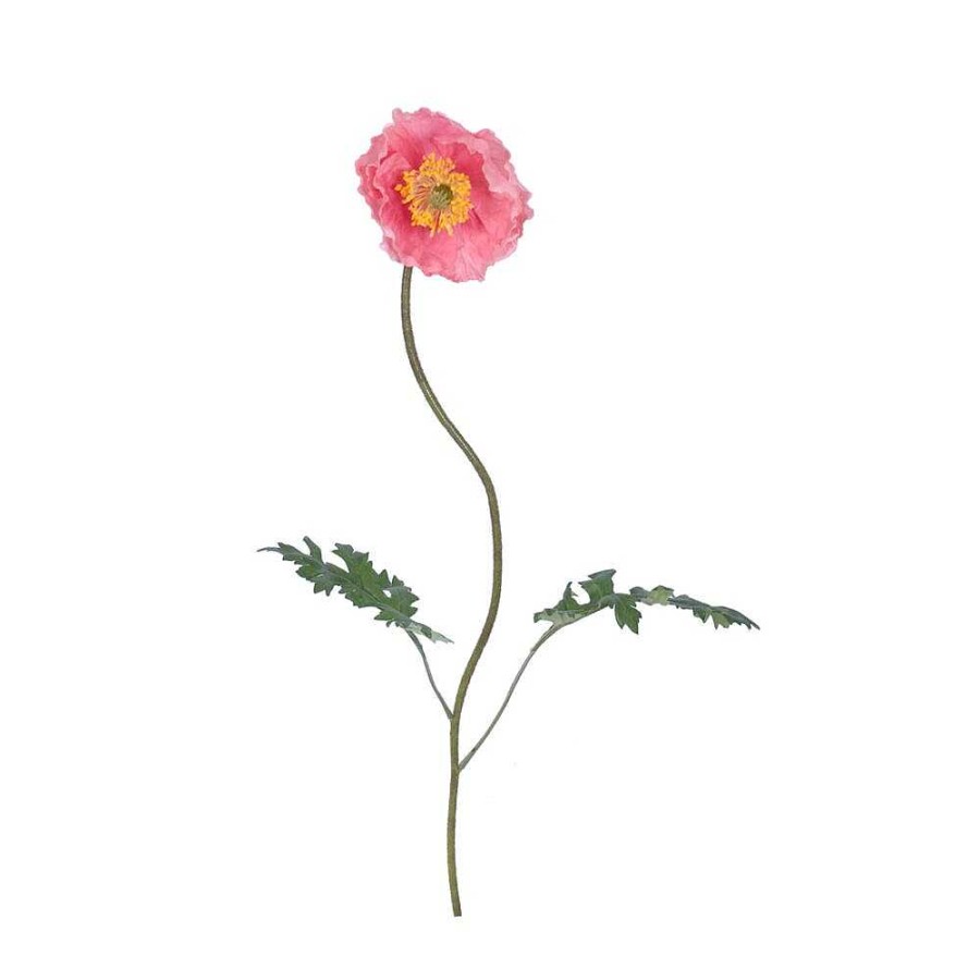 Pomax Poppy - Kunstbloem - Kunststof - H 63 Cm - Fuchsia | Bloemen