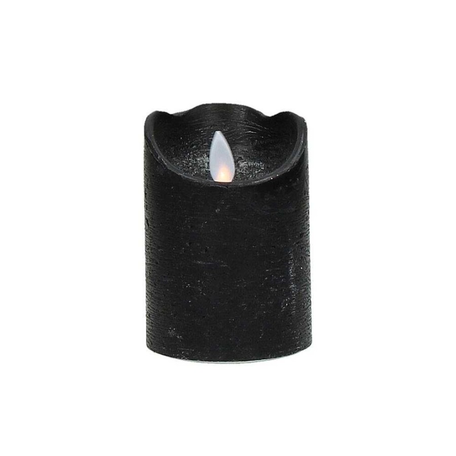 Pomax Led Candle - Led Kaars Met Timer - Kunststof - Dia 7 X H 10 Cm - Zwart | Led Kaarsen