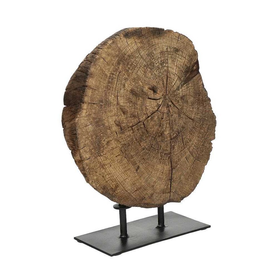 Pomax Okhali - Deco Object - Hout / Metaal - L 11 X W 30 X H 33,5 Cm - Bruin | Decoratievoorwerpen