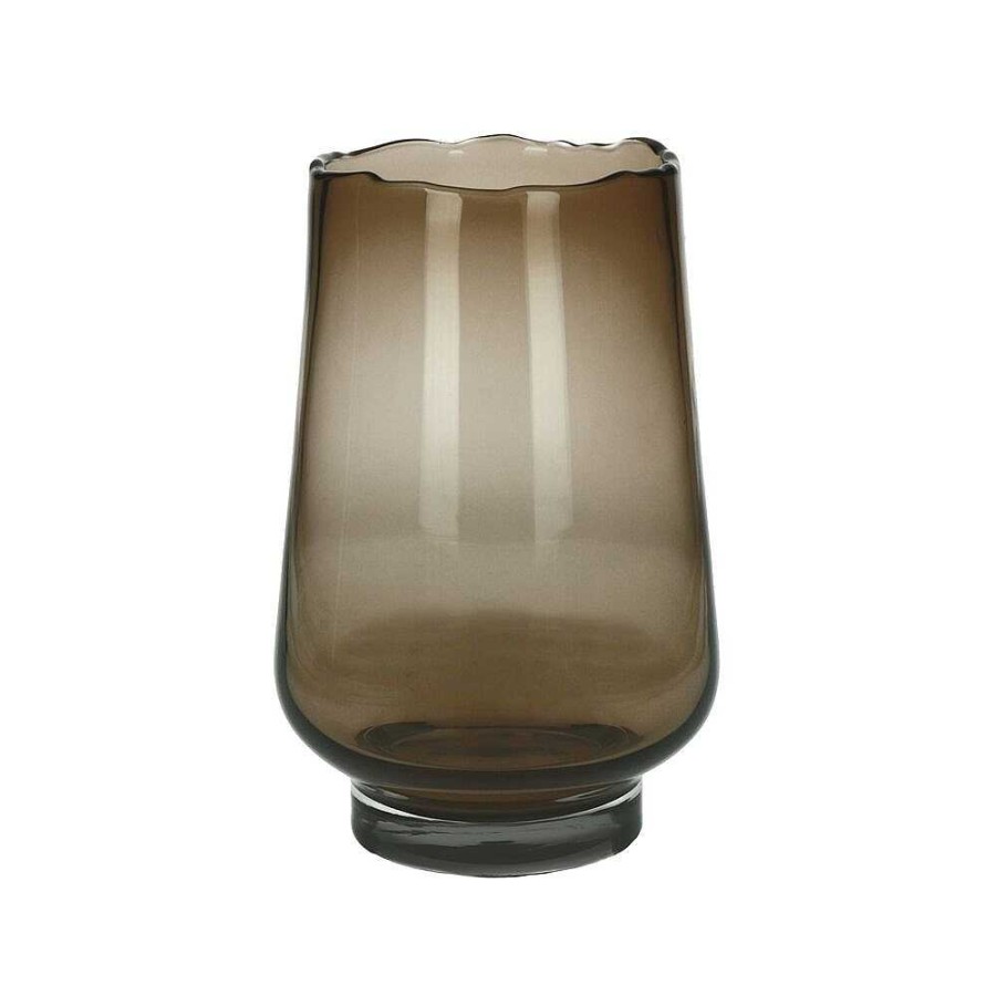 Pomax Elyza - Windlicht/Vaas - Glas - Dia 20 X H 30 Cm - Amber | Windlichten / T-Lichten