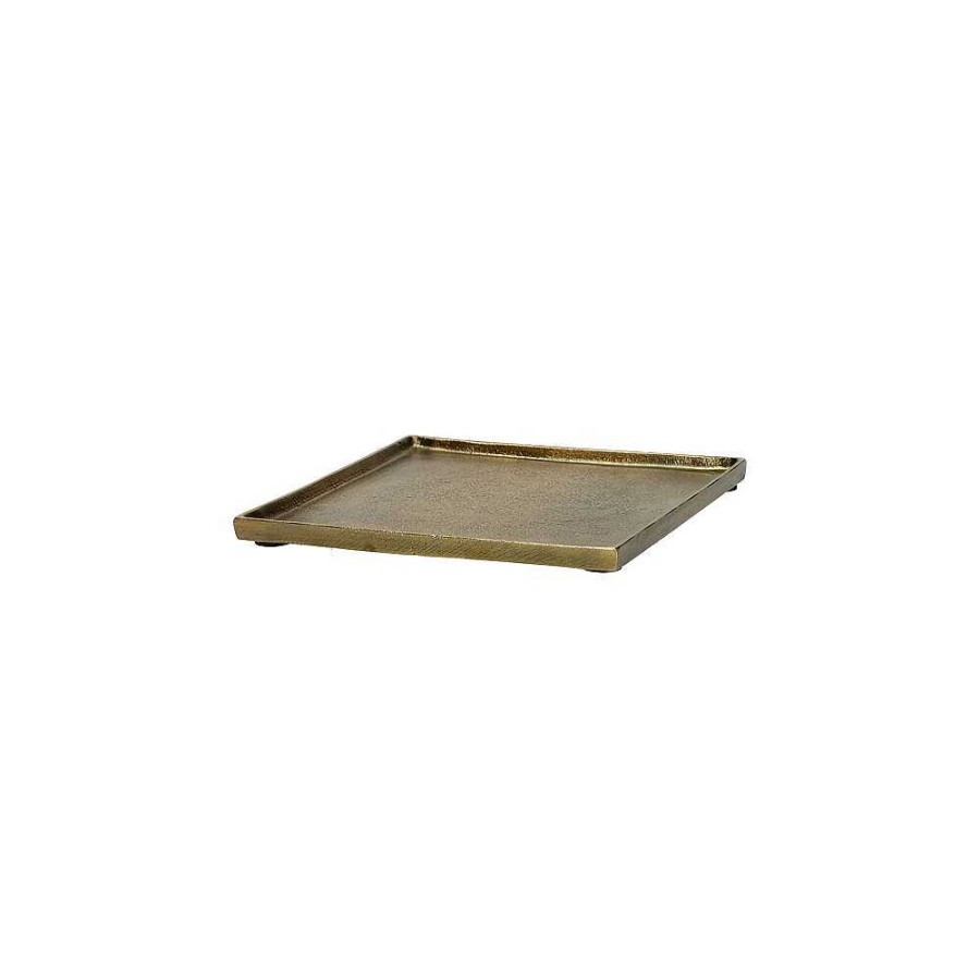 Pomax Sinclair - Schotel - Aluminium - L 20 X W 20 X H 1,5 Cm - Brass | Schalen & Manden