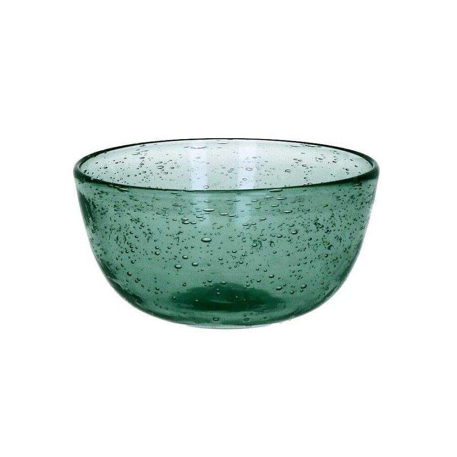 Pomax Victor - Kom - Glas - Dia 12 X H 5,5 Cm - Teal | Kommen / Schalen