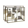 Pomax Lace - Set/2 Console Meubels - Metaal / Glas - L 100/90 X W 35/32 X H 75/70 Cm - Goud | Consoles