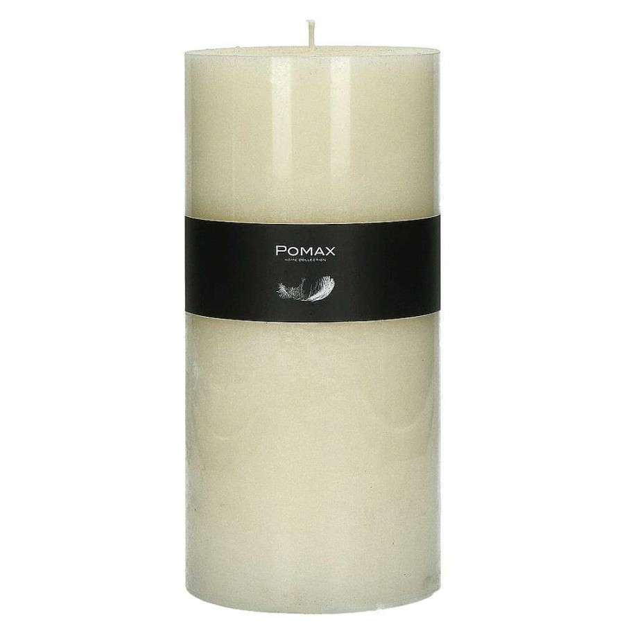 Pomax Candle - Kaars - Paraffine Wax - Dia 10 X H 20 Cm - Ivoor | Kaarsen