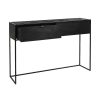 Pomax Eszential - Console Meubel Met 2 Lades - Metaal / Sparrenhout - L 120 X W 30 X H 80 Cm - Zwart | Consoles