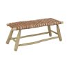 Pomax Babouche - Zitbank - Eucalyptus Hout / Leder - L 105 X W 40 X H 42 Cm - Naturel | Banken