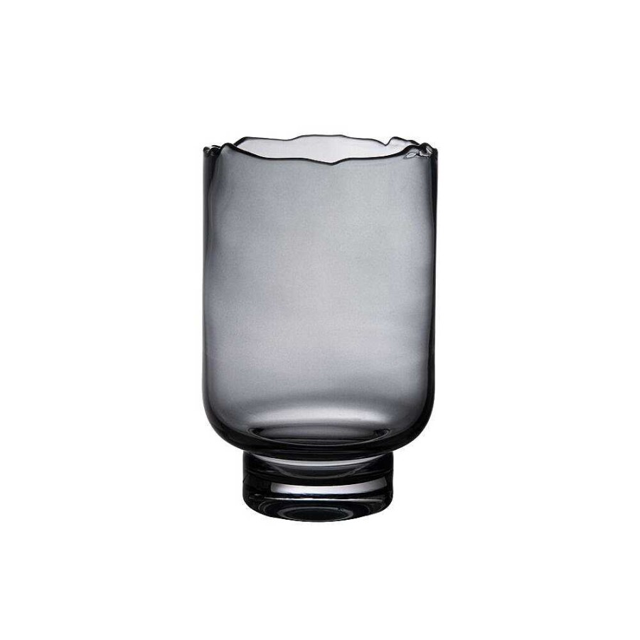 Pomax Rozanna - Windlicht - Glas - Dia 15,5 X H 23 Cm - Smoke | Windlichten / T-Lichten